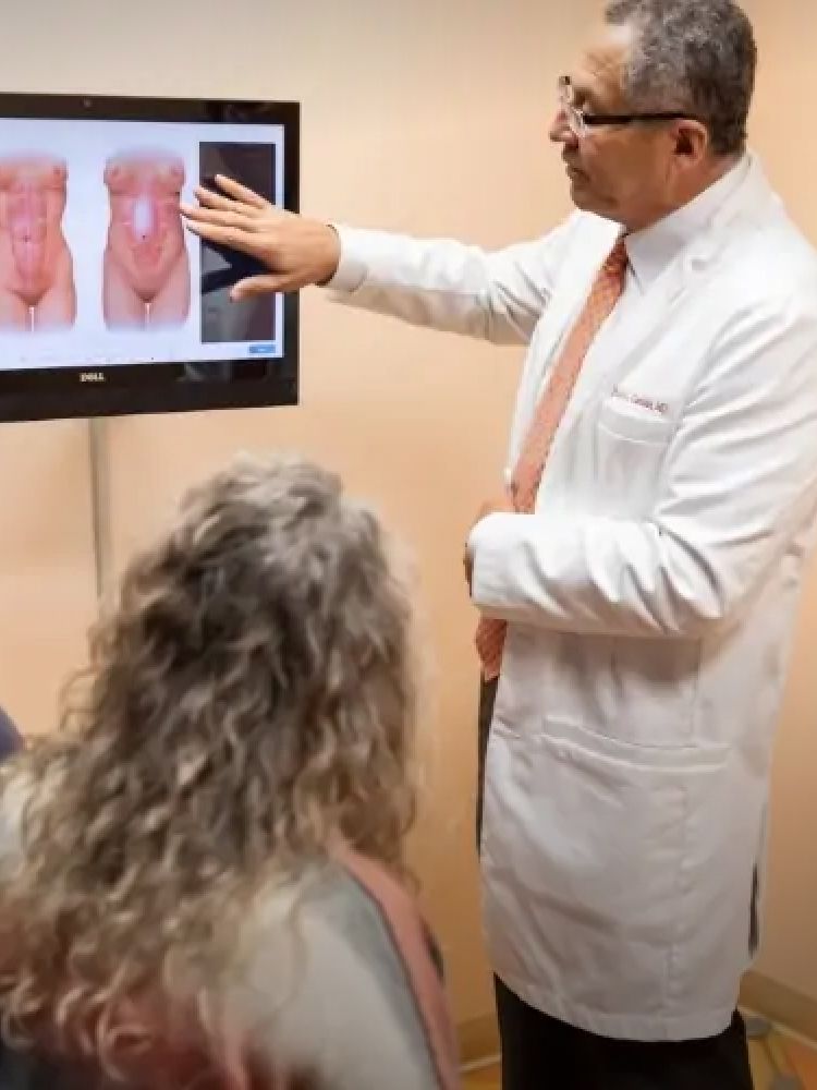 santa rosa plastic surgeon showing patient screen