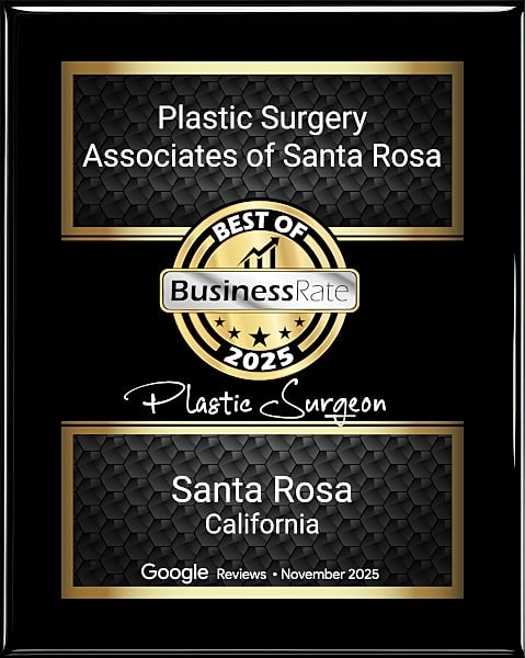 Award plaque for Plastic Surgery Associates of Santa Rosa