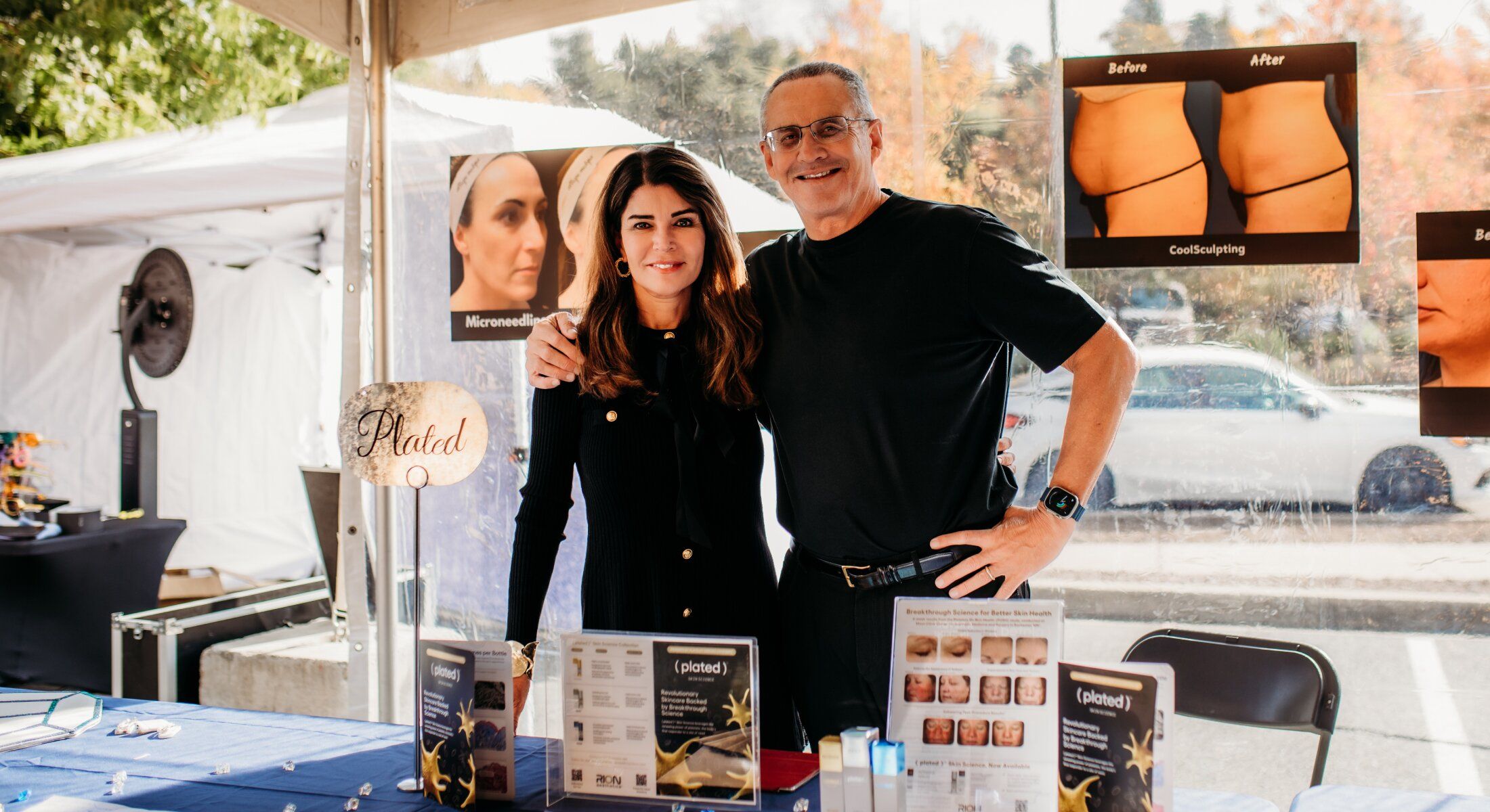 Business owners at a cosmetic treatment event.